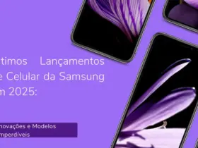 Últimos Lançamentos de Celular da Samsung: Inovação que Transforma o Seu Dia a Dia 6 Purple App Phone Mockup Sales Marketing Presentation