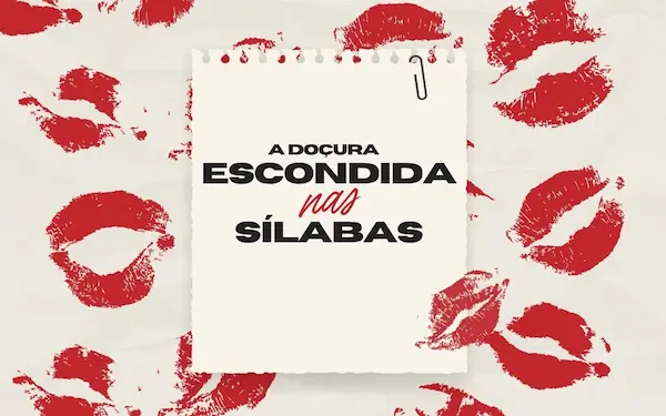 A doçura escondida nas sílabas da palavra beijo 33 Red Beige Scrapbook Collage Lips Print Happy Valentines Day Greetings Instagram Post